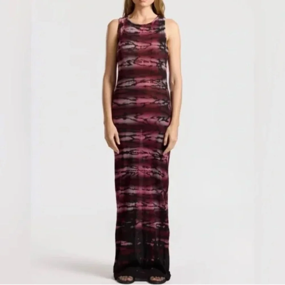 Cotton Citizen Burgundy Black Maxi Dress - Size Small - Picture 2 of 5
